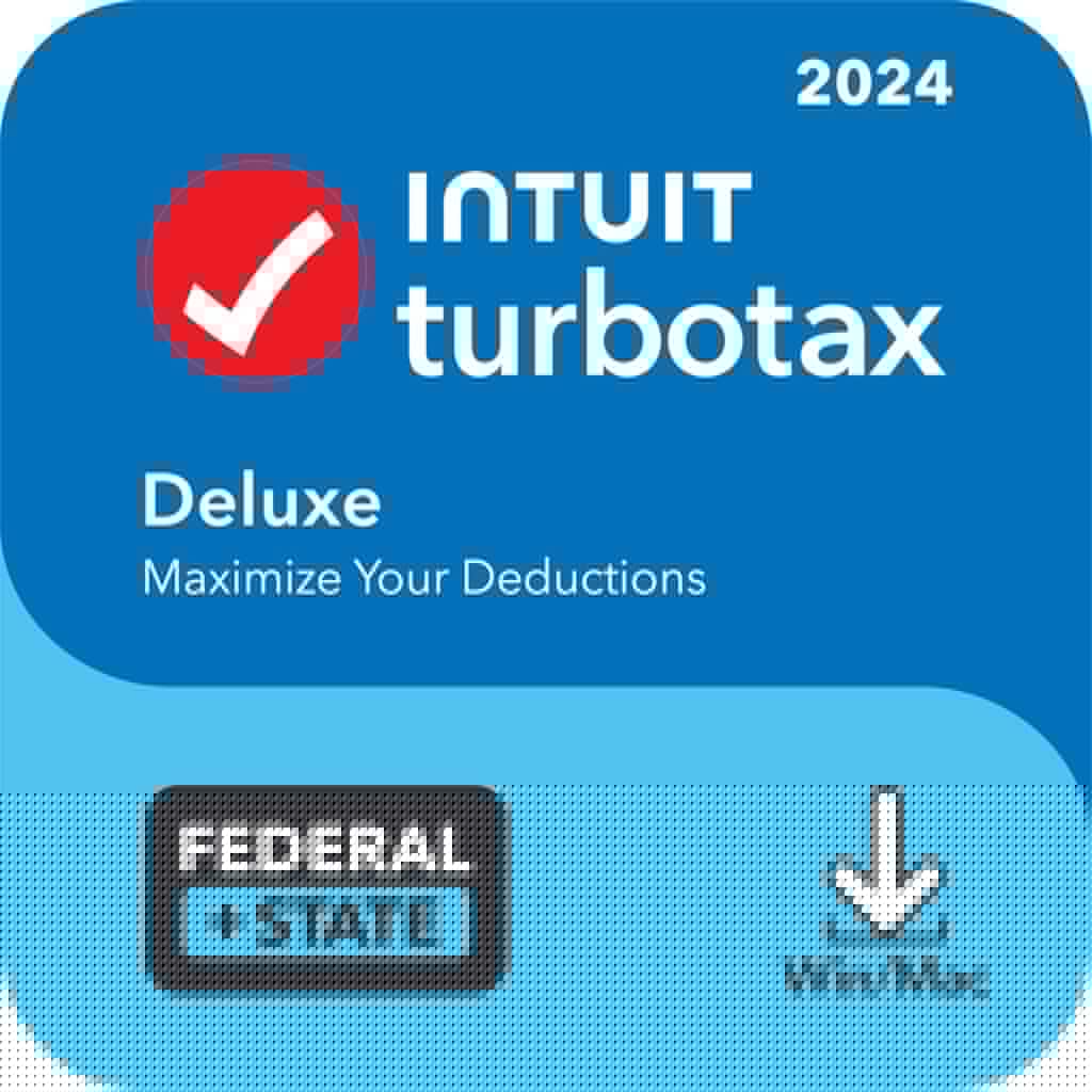[OLD VERSION] TurboTax Deluxe 2024 Tax Software – Federal & State Tax Return [PC/MAC Download]