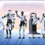 Humanoid robots representing upcoming robotics technology, including industrial automation and AI-powered machines