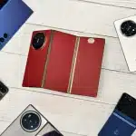 Foldable iPhone concept showcasing a flexible display and modern smartphone accessories